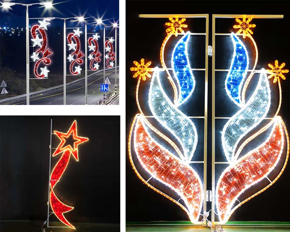Low Price 2D Street Lamp Pole LED Motif Lights