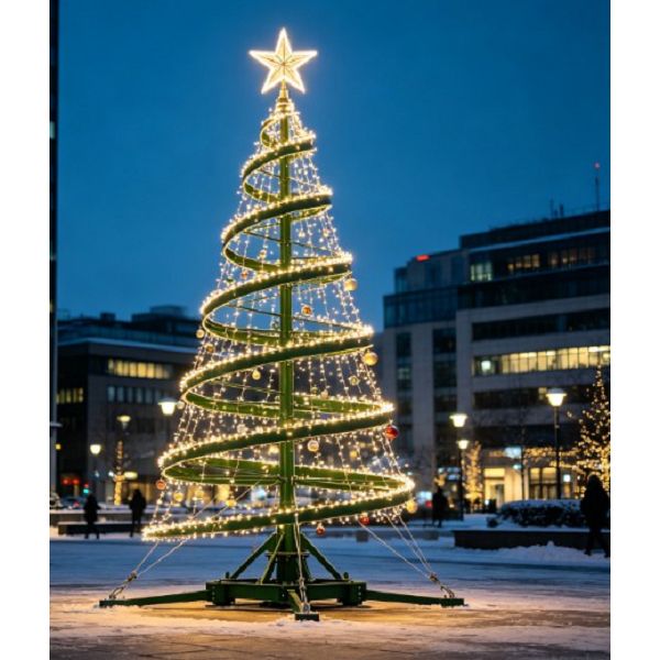 Spiraalvormige Kerstboom Met Stertopper
